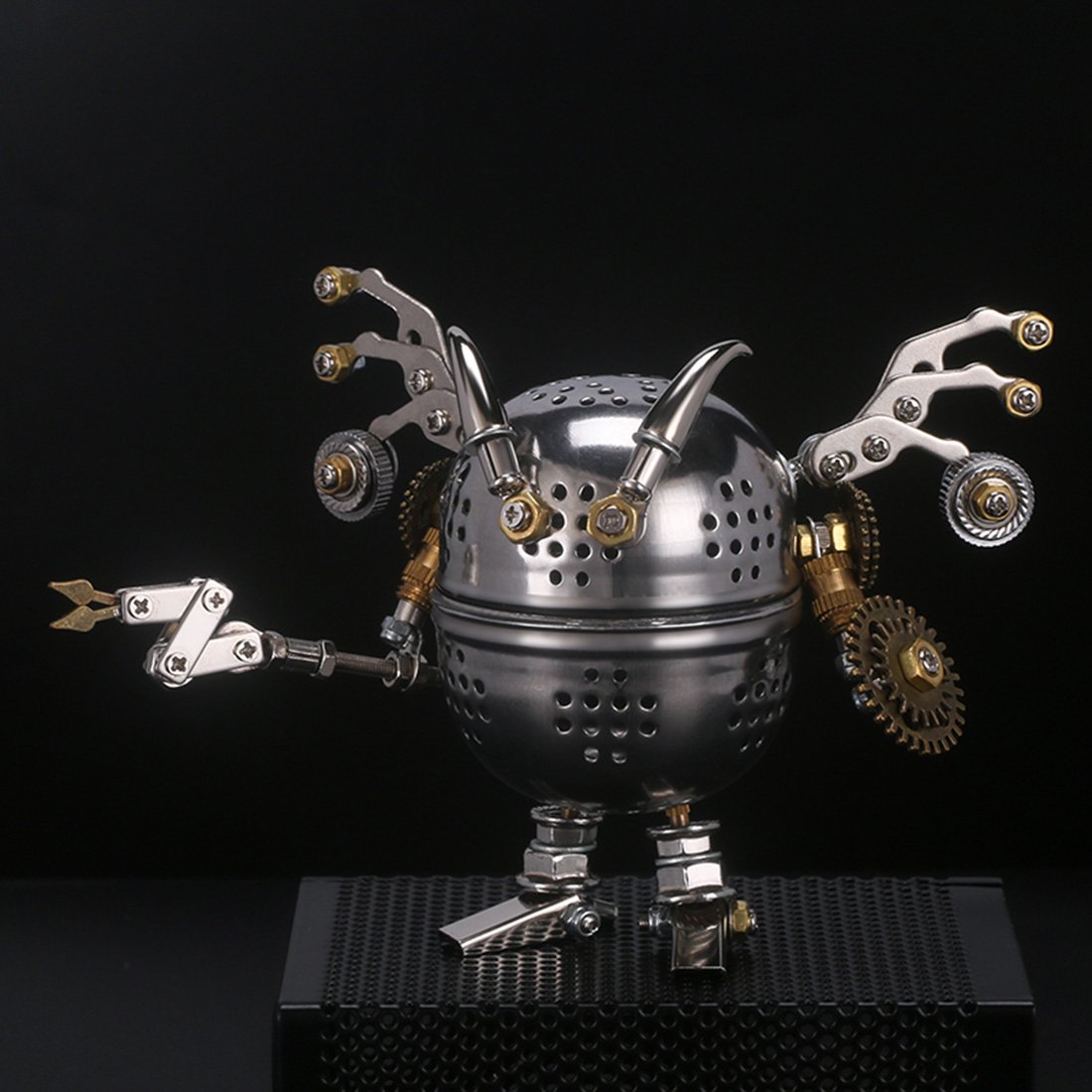 4pcs Set 3D Assembly Mini Mecha Soldier Figure DIY Metal Mechanical Puzzle Model Kit Toys