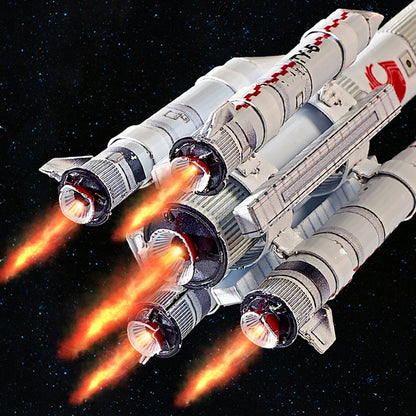 72PCS+ 3D Metal DIY Spacecraft Model The Long March 5