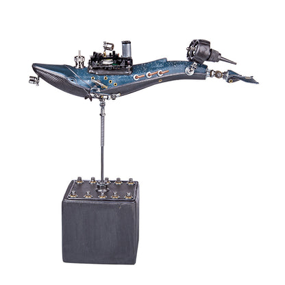 Abandoned Whale Warship Metal Steampunk Assembled Model Kits With Light 3D Handmade Crafts