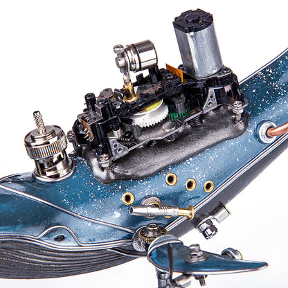 Abandoned Whale Warship Metal Steampunk Assembled Model Kits With Light 3D Handmade Crafts