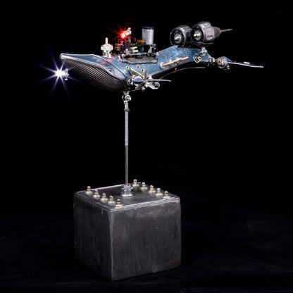 Abandoned Whale Warship Metal Steampunk Assembled Model Kits With Light 3D Handmade Crafts