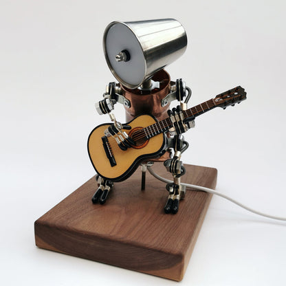 Steampunk Style Assembled 3D Metal Musician Bassists Model Lamp 2-IN-1Desk Decor  Crafts