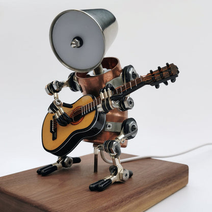 Steampunk Style Assembled 3D Metal Musician Bassists Model Lamp 2-IN-1Desk Decor  Crafts