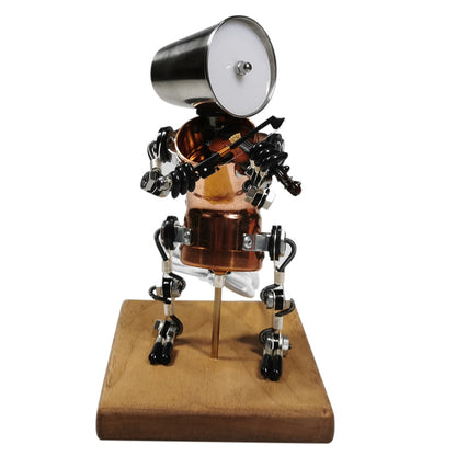 Steampunk Style Assembled 3D Metal Musician Bassists Model Lamp 2-IN-1Desk Decor  Crafts
