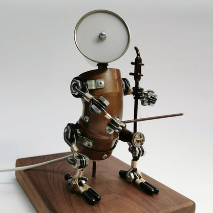 Steampunk Style Assembled 3D Metal Musician Bassists Model Lamp 2-IN-1Desk Decor  Crafts