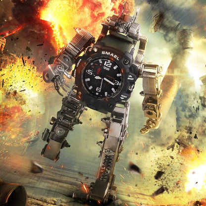 DIY Metal Assembly Robot Mecha Model 3D Puzzle Kits with Watch