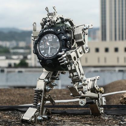 DIY Metal Assembly Robot Mecha Model 3D Puzzle Kits with Watch