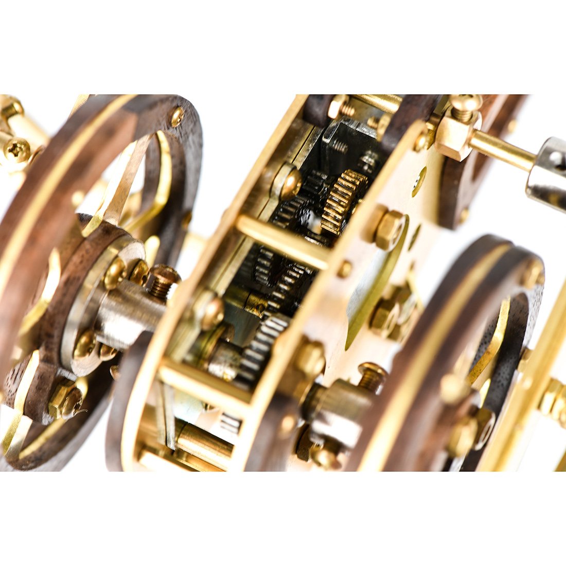 Rompecabezas mecánico dinámico coleccionable de libélula misteriosa de metal y madera en 3D.