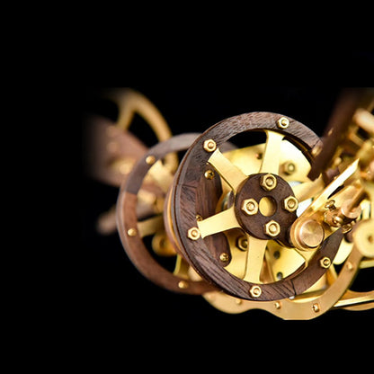 Rompecabezas mecánico dinámico coleccionable de libélula misteriosa de metal y madera en 3D.