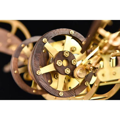 Rompecabezas mecánico dinámico coleccionable de libélula misteriosa de metal y madera en 3D.