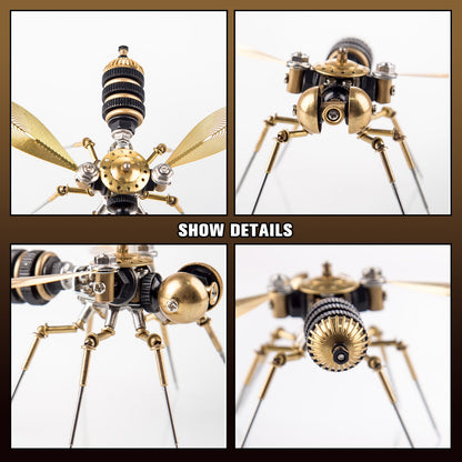 Insectos Steampunk en 3D, bichos de metal, mosquitos, tijeretas, abejas, maquetas, gadgets