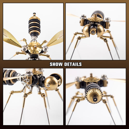 Insectos Steampunk en 3D, bichos de metal, mosquitos, tijeretas, abejas, maquetas, gadgets
