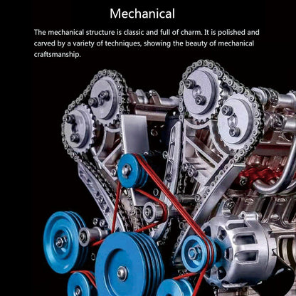 V8 Engine TECHING 3D Metal Mechanical Engine Model Science Experiment Boys Toy 500+Pcs