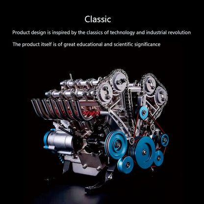 V8 Engine TECHING 3D Metal Mechanical Engine Model Science Experiment Boys Toy 500+Pcs