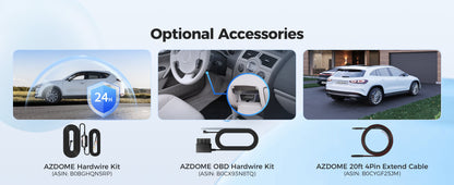 AZDOME M300S 2CH Dash Cam 4K with 5.8G WiFi GPS Voice Control WDR Night Vision 24H Parking Mode