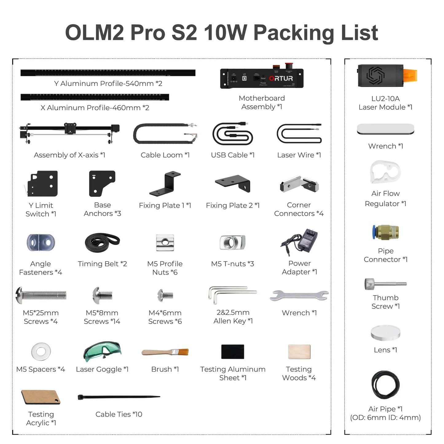 Ortur LM2 Pro S2 Laser Engraving & Cutting Machine 15,000mm/min (10W/5W)