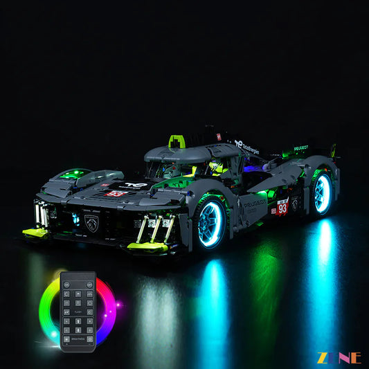 Kit de iluminación para el hipercoche híbrido LEGO PEUGEOT 9X8 24H Le Mans n.° 42156 (versión 2)