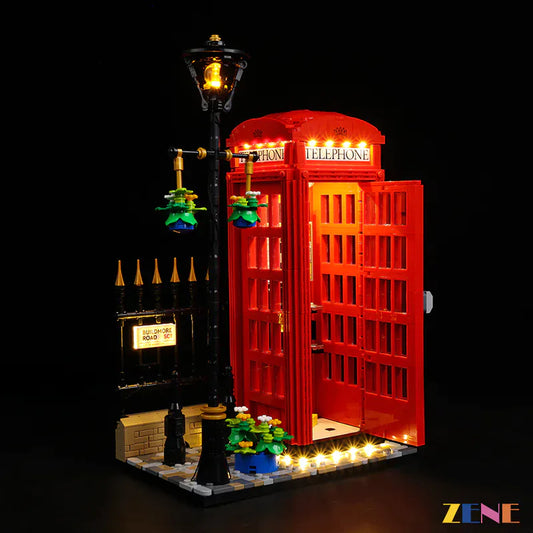 Kit de iluminación para cabina telefónica roja de Londres LEGO n.° 21347