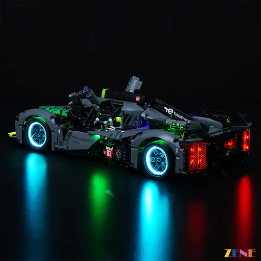 Kit de iluminación para el hipercoche híbrido LEGO PEUGEOT 9X8 24H Le Mans n.° 42156 (versión 2)