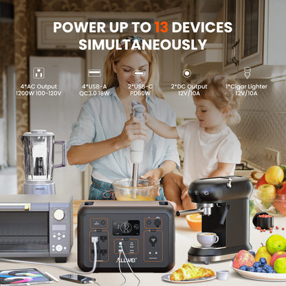ALLWEI PPS1200 Portable Power Station - 1008Wh | 1200W