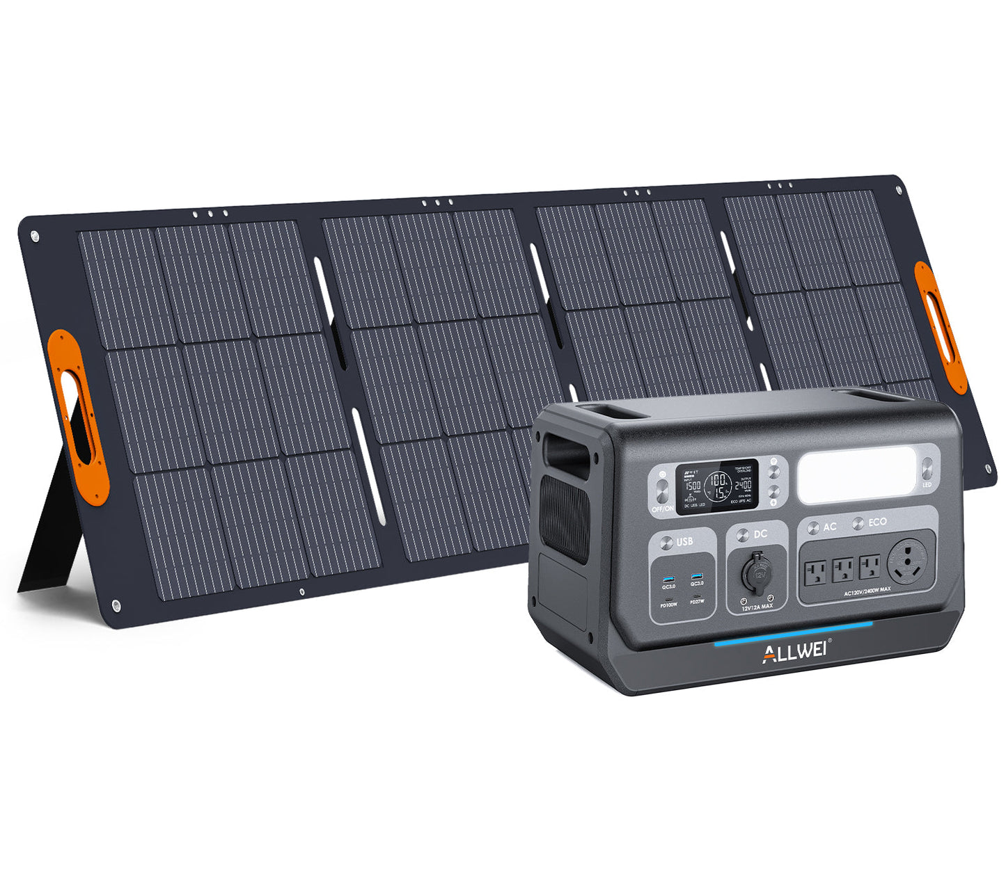 ALLWEI PPS2400 Portable Power Station – 2048Wh Large Capacity, 2400W High Output, Fast Charging Backup Power for Home, RV & Camping