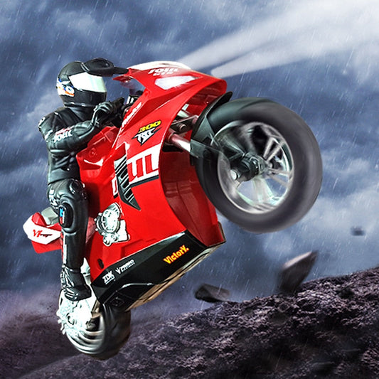 RC Motorcycle Upgraded 1:6 Self Balanced 360°rotating 6-axis gyro sound/light effect Stunt Car Toys