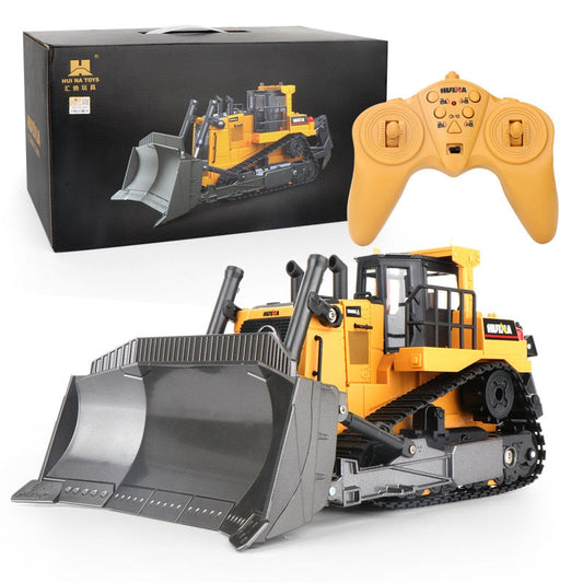 Huina 1569 Alloy Bulldozer Excavator 9CH 2.4G RC Engineering Car Toys
