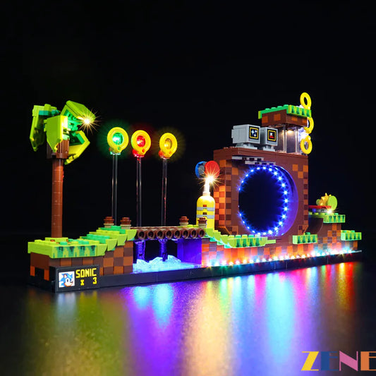 Kit de iluminación LEGO Sonic the Hedgehogs™ – Zona de la Colina Verde n.° 21331 (versión 2)
