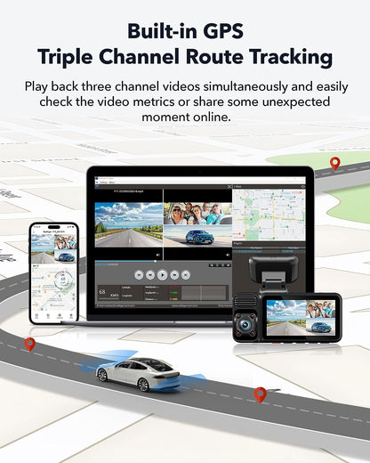 Redtiger F17  3-Channel 5G Wifi Dash Cam