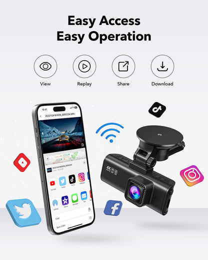 F7NP 4K Front and Rear Dash Cam