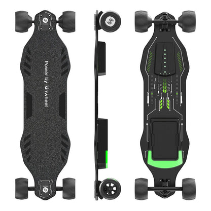 isinwheel V8 1200W Electric Skateboard with Portable Removable Battery & Remote Control
