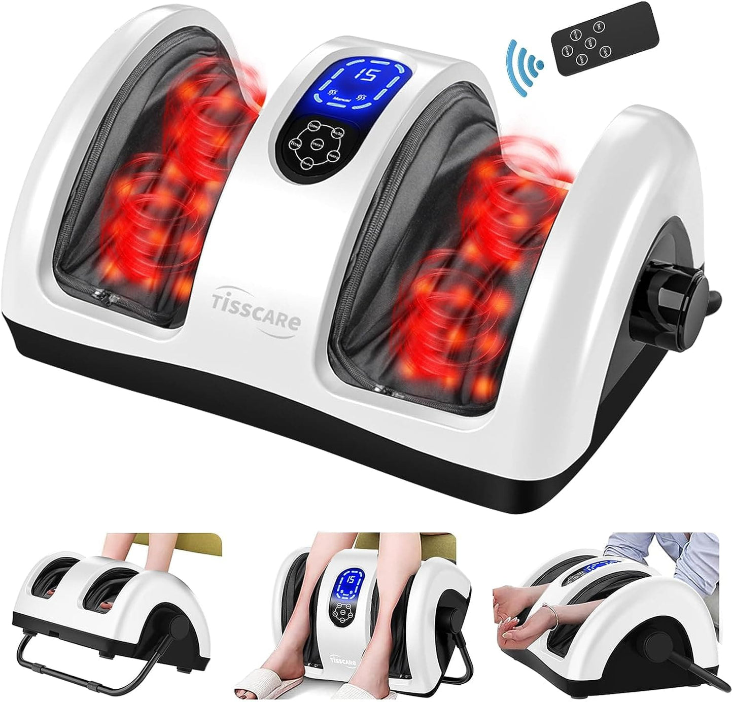 Tisscare Shiatsu Foot Massager with Deep Kneading Heat Therapy