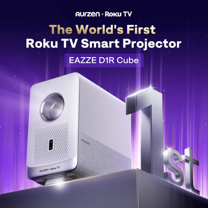 Aurzen EAZZE D1R Cube Roku TV Smart Projector