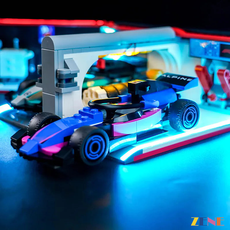 Kit de iluminación para el garaje LEGO City F1 Mercedes-AMG Alpine Cars n.° 60444