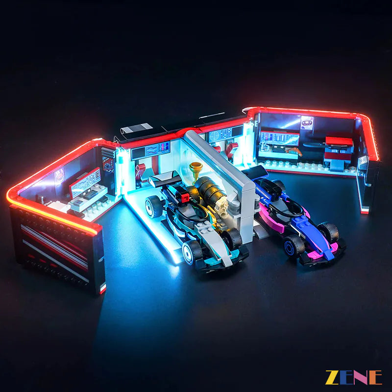 Kit de iluminación para el garaje LEGO City F1 Mercedes-AMG Alpine Cars n.° 60444