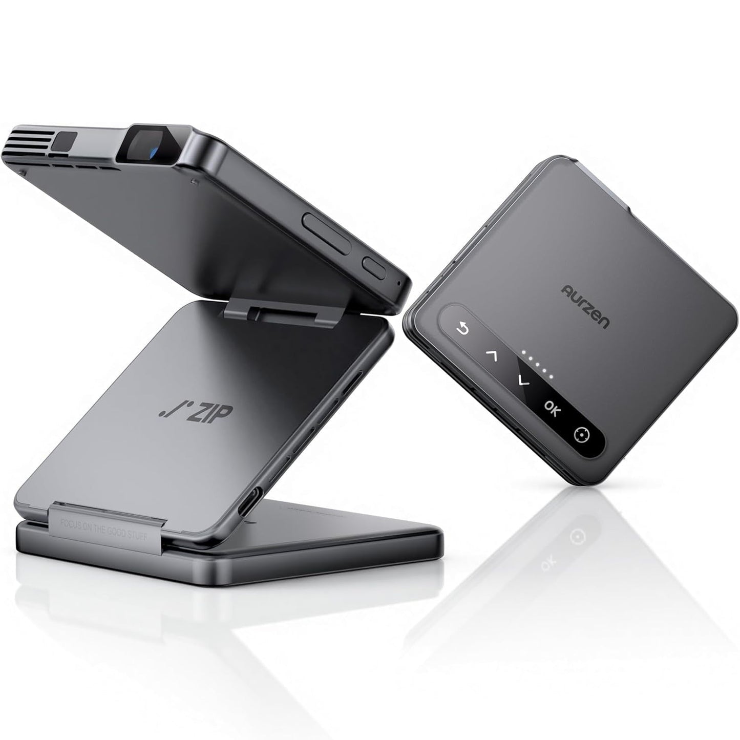 Aurzen ZIP Tri-Fold Portable Mini Projector | US Version